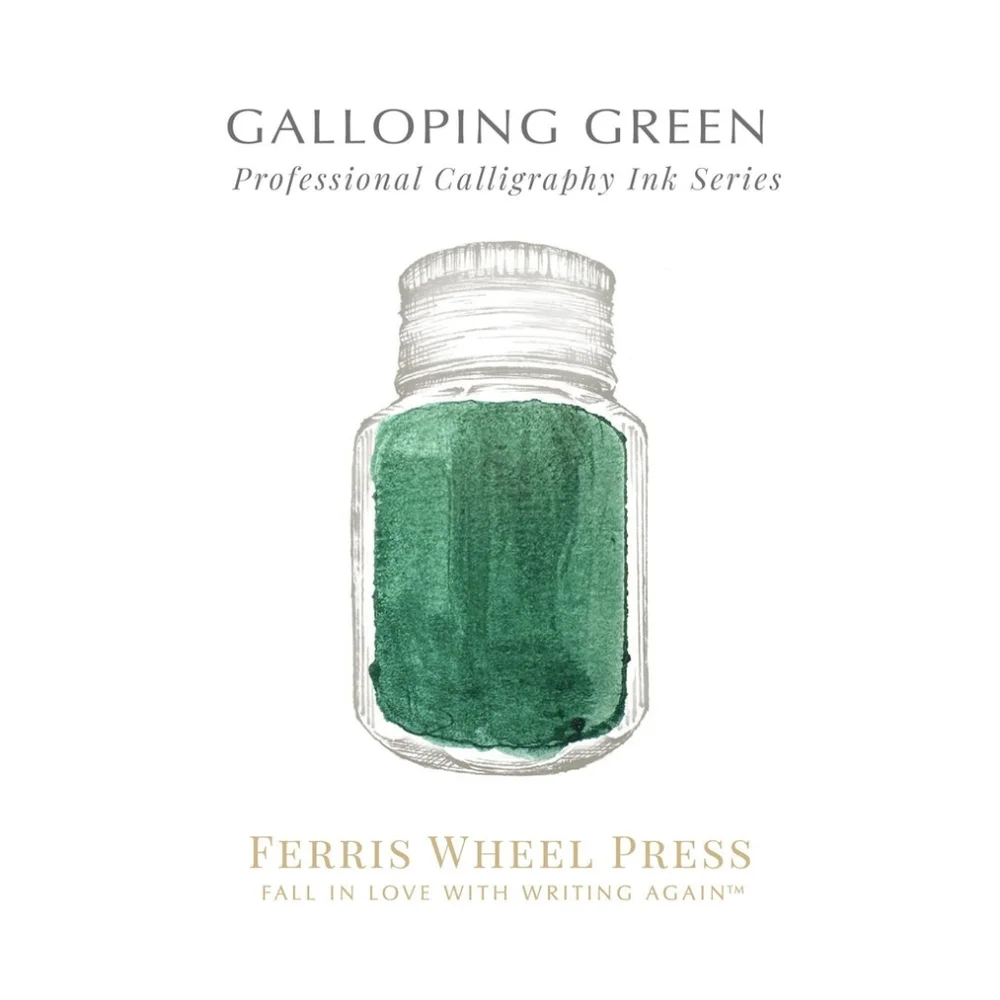 ⭐New In Box! Galloping Green 28ml Calligraphy Ink By Ferris Wheel Press - Picture 2 of 4